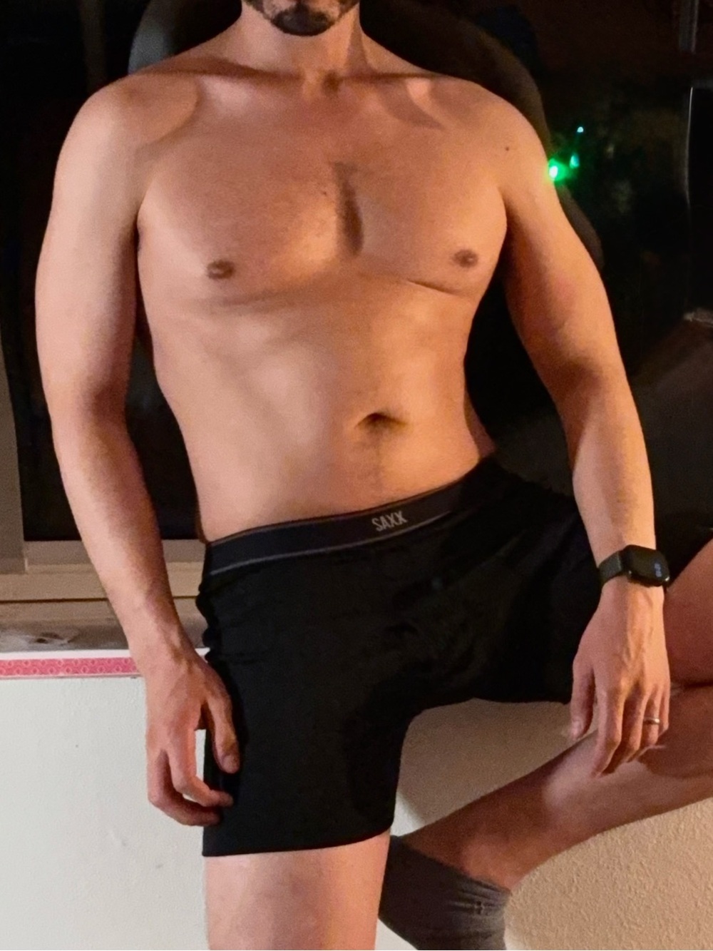 Saxx Black Men's Boxer Briefs with Logo Waistband